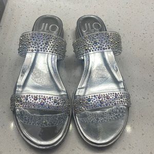 JLo sparkle sandals.